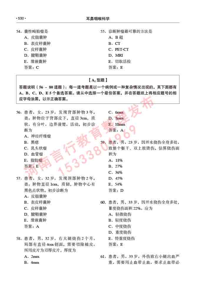 同等学力人员申请硕士研究生临床医学(耳鼻咽喉科学)专业学位证学科综合水平考试大纲及复习真题试卷与答案-530.jpg