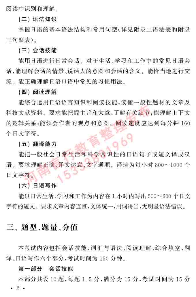 同等学力人员申请硕士在职研究生学位证日语水平全国统一考试复习大纲（第六版）及模拟真题试卷含标准答案试卷-6.jpg