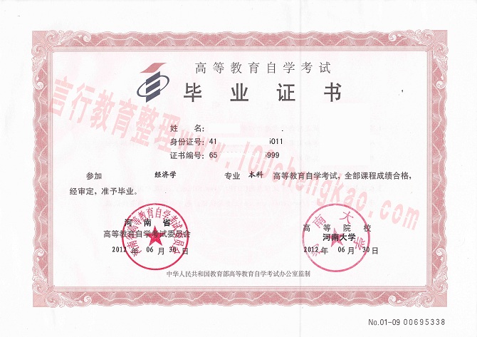 河南财经政法大学自考本科毕业证（真人版）.jpg